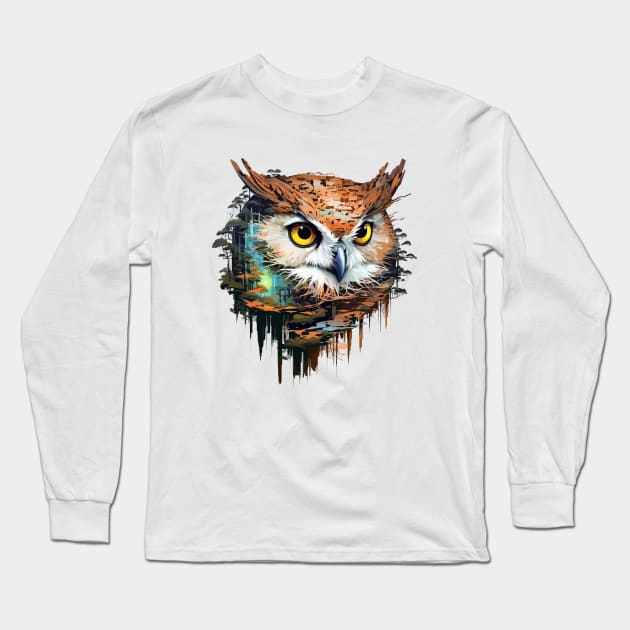 Owl Bird Animal Freedom World Wildlife Beauty Adventure Long Sleeve T-Shirt by Cubebox